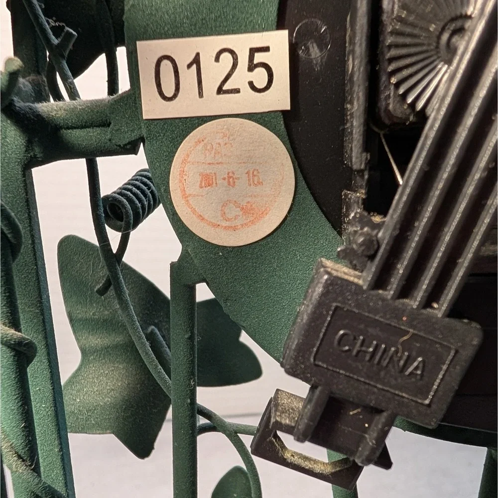 Ingraham Decorative Metal Mantel Clock with Leaf Design Tested And Working